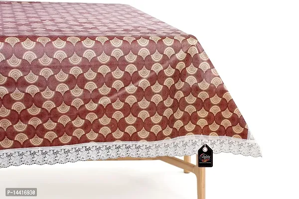 Stylista Square 4 Seater Center Coffee Study Dining Table Cover Size 48x48 Inches Counterchange Pattern Brick-thumb5