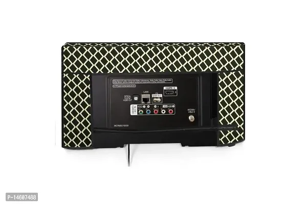 Stylista Check Polyester LED/LCD TV Cover for 39 Inches All Brands and Models, Check Coffee-thumb5