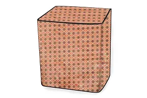 Stylista Washing Machine Cover Compatible for Haier 6.2 kg semi Automatic HTW62-187BO Surface Pattern Brown-thumb4