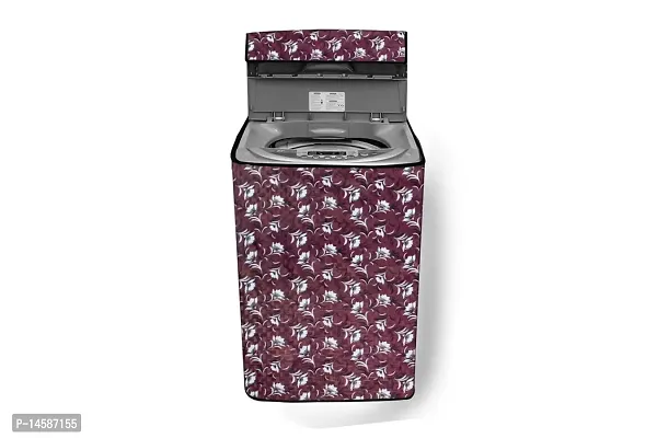 Stylista PVC Washing Machine Cover Compatible for Samsung 7 Kg Fully-Automatic Top Loading WA70N4260SS, Floral Pattern Magenta