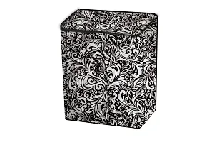 Stylista Washing Machine Cover Compatible for Godrej WS Edge 700 CT semi Automatic Floral Pattern Black-thumb4