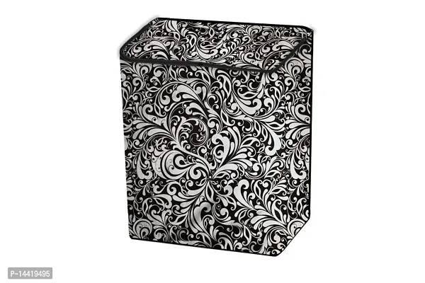 Stylista Washing Machine Cover Compatible for Godrej WS Edge 700 CT semi Automatic Floral Pattern Black-thumb5