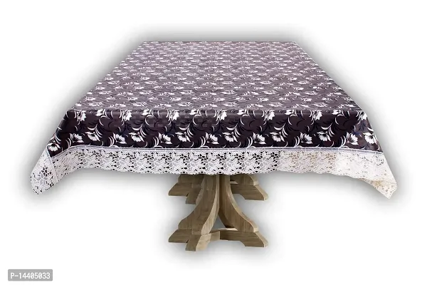Stylista 8 Seater Dining Table Cover Size 60x108 Inches Floral Pattern Dark Brown-thumb0