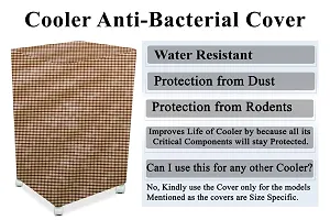 Stylista Cooler Cover Compatible for V-Guard Aikido 70 Liter Desert Cooler Pin Check Pattern Brown-thumb4