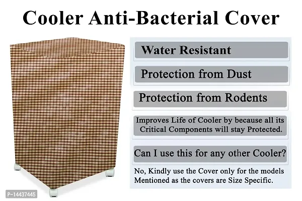 Stylista Cooler Cover Compatible for V-Guard Aikido 70 Liter Desert Cooler Pin Check Pattern Brown-thumb5