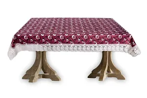 Stylista 8 Seater Dining Table Cover Size 60x108 Inches Floral Pattern Magenta-thumb3