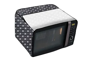 Stylista PVC Microwave Oven Cover for Godrej 28 L GME 528 CF1 PM, Basketweave Pattern Grey-thumb4