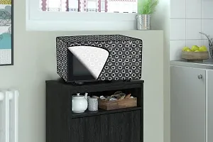 Stylista PVC Microwave Oven Cover for Godrej 30 L Convection InstaCook GMX 30 CA1 SIM, Symmetric Pattern Grey White-thumb1