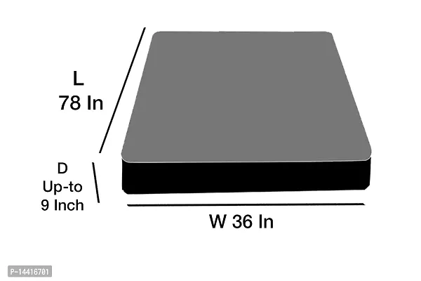 Stylista Mattress Protector Hypoallergenic/Waterproof Polyester Single Bed Size LxW 78x36 Yellow-thumb4