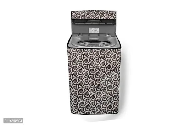 Stylista PVC Washing Machine Cover Compatible for Samsung 11 Kg Fully-Automatic Top Loading WA11J5750SP, Packed Pattern Grey