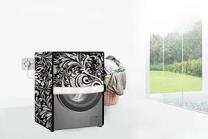 Stylista Washing Machine Cover Compatible for Front Load Samsung WF652B2STWQ 6.5 Kg Floral Pattern Black-thumb1