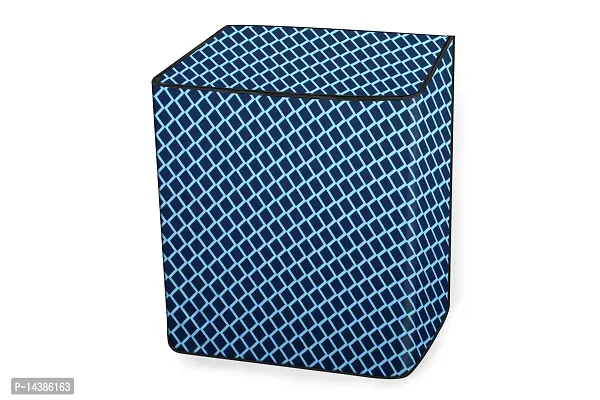 Stylista Washing Machine Cover Compatible for LG 10 kg 5 Star semi Automatic Top Loading P1045SGAZ Argyle Pattern Blue-thumb5