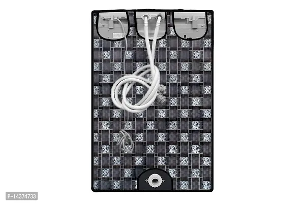 Stylista Washing Machine Cover Compatible for LG 6.2 kg T7281NDDLG Fully Automatic Top Load, Traditional Checkered Pattern Grey-thumb5