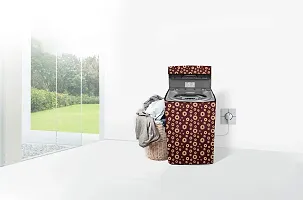 Stylista Top Load Fully Automatic Washing Machine Cover Compatible for Godrej 7 kg Floral Pattern Coffee-thumb1