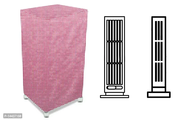 Stylista Cooler Cover Compatible for Kumaka Plastic Kmk-Tf23-F 23 Liter Tower Cooler Pin Check Pattern Pink