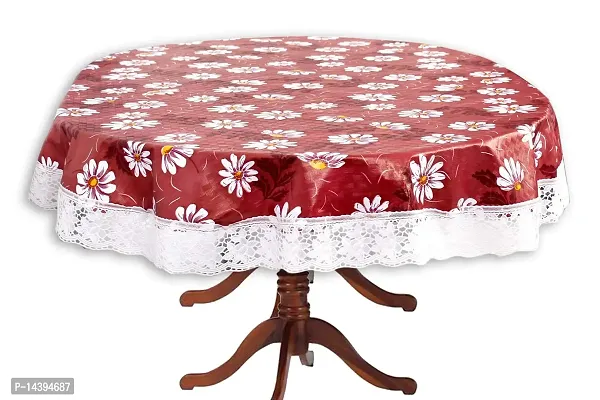 Stylista 8 Seater Oval Dining Table Cover WxL 60x108 inches with White Border lace