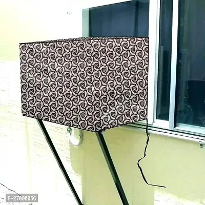 Stylish Window AC Cover 1 Ton Waterproof Dustproof PVC Packed Pattern Grey-thumb0