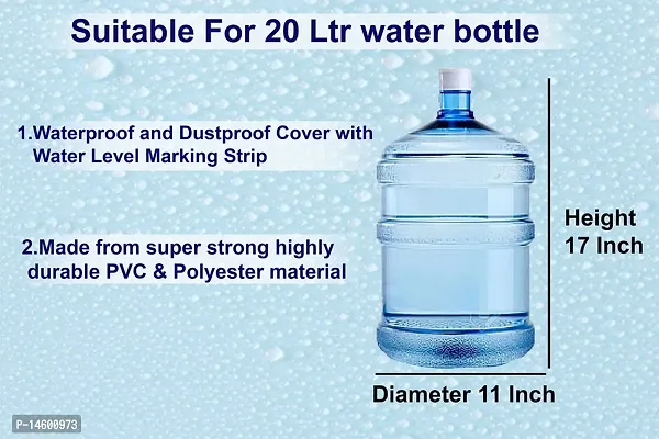 Stylista PVC 20ltr Water Dispenser Bottle Cover Pack of 2, Floral Pattern Black Purple-thumb4