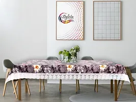 Stylista Waterproof 6 Seater Dining Table Cover Size 60x90 Inches Floral Pattern Grey-thumb1