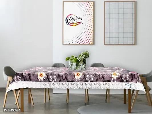 Stylista Waterproof 6 Seater Dining Table Cover Size 60x90 Inches Floral Pattern Grey-thumb2