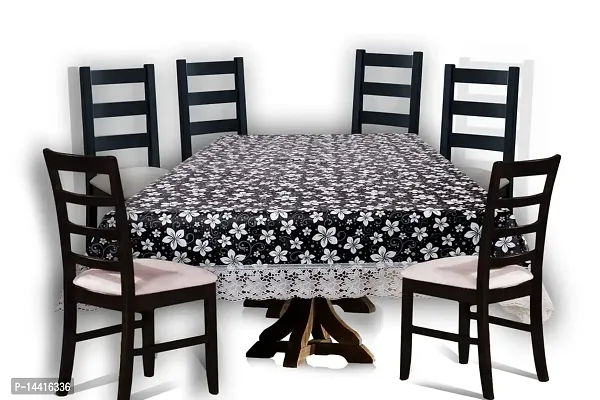 Stylista Waterproof 6 Seater Dining Table Cover Size 60x90 Inches Floral Pattern Black