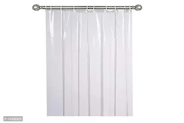 Stylista Set of 2 Transparent AC Curtain Width 4.5 feet Length 6 feet 0.30mm Thickness with 16 Hooks