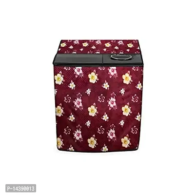 Stylista Washing Machine Cover Compatible for Onida 8.0 kg semi Automatic S80SCTR Floral Pattern Red