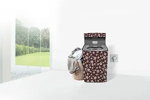 Stylista Washing Machine Cover Compatible for Samsung 7.5 Kg Inverter Fully-Automatic Top Loading Washing Machine WA75T4560BM/TL Floral Pattern Brown-thumb1