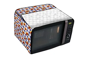 Stylista PVC Microwave Oven Cover for Onida 23 L Convection MO23CJS11B, Gingham Floral Pattern Blue-thumb4