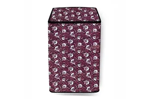 Stylista PVC Washing Machine Cover Compatible for Samsung 7 Kg Fully-Automatic Top Loading WA70N4260SS, Floral Pattern Magenta-thumb2