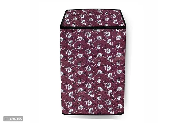 Stylista PVC Washing Machine Cover Compatible for Samsung 7 Kg Fully-Automatic Top Loading WA70N4260SS, Floral Pattern Magenta-thumb3