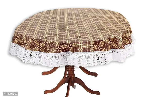 Stylista 6 Seater Oval Dining Table Cover WxL 60x90 inches with White Border lace