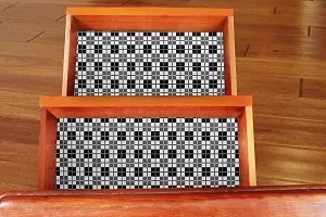 Stylista Shelf Cover for Kitchen Shelves, Shelf mat for cupboards, Shelves Covers Sheets roll for Wardrobe, Drawer Slab mats W 18 inches L 5 Meter roll, Checkered Pattern Black-thumb1