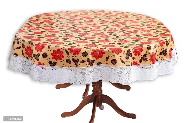 Stylista Oval Centre Table Cover WxL 40x60 inches with White Border lace