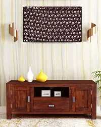 Stylista Printed Polyester LED/LCD TV Cover for 23 Inches All Brands and Models, Floral Pattern Coffee Brown-thumb1