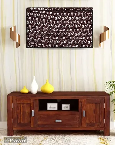 Stylista Printed Polyester LED/LCD TV Cover for 23 Inches All Brands and Models, Floral Pattern Coffee Brown-thumb2