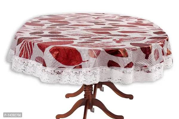 Stylista 6 Seater Oval Dining Table Cover WxL 60x90 inches with White Border lace