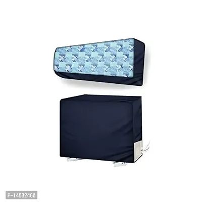 Stylista split ac cover set of indoor and outdoor unit Compatible for 2 Ton VOLTAS 242 DZZ Check Pattern Blue