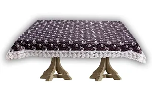 Stylista 8 Seater Dining Table Cover Size 60x108 Inches Floral Pattern Dark Brown-thumb3