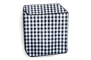 Stylista Washing Machine Cover Compatible for Haier 6.2 kg semi Automatic HTW62-187BO Gingham Pattern Black  White-thumb2