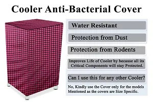 Stylista Air Cooler Cover Compatible for Kumaka Plastic Kmk-Tf23-F 23 LTR Tower Cooler, Ployester, Gingham Pattern Magenta-thumb4