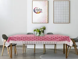 Stylista 6 Seater Dining Table Cover Size 60x90 Inches Packed Pattern Pink-thumb1