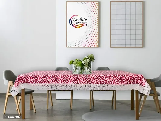 Stylista 6 Seater Dining Table Cover Size 60x90 Inches Packed Pattern Pink-thumb2