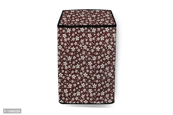 Stylista Top Load Fully Automatic Washing Machine Cover Compatible for IFB 8 kg, 8.5 kg, 9 kg  9.5 kg Floral Pattern Brown-thumb3