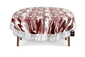 Stylista 6 Seater Table Cover Oval Shaped WxL 60x90 inches Camouflage Pattern with White Border lace-thumb2