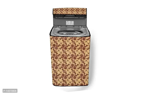 Stylista Washing Machine Cover Compatible for Lloyd Fully Automatic Top Load 8 KG?(LWMT80TL), Trellis Printed Pattern-thumb0