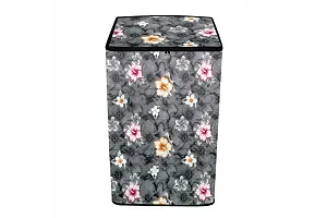 Stylista Washing Machine Cover Compatible for Samsung 7.5 Kg Inverter Fully-Automatic Top Loading Washing Machine WA75T4560BM/TL Floral Pattern Grey-thumb2