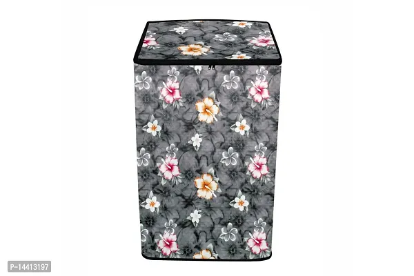 Stylista Washing Machine Cover Compatible for Samsung 7.5 Kg Inverter Fully-Automatic Top Loading Washing Machine WA75T4560BM/TL Floral Pattern Grey-thumb3