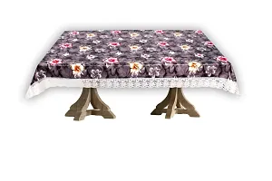 Stylista Waterproof 6 Seater Dining Table Cover Size 60x90 Inches Floral Pattern Grey-thumb4