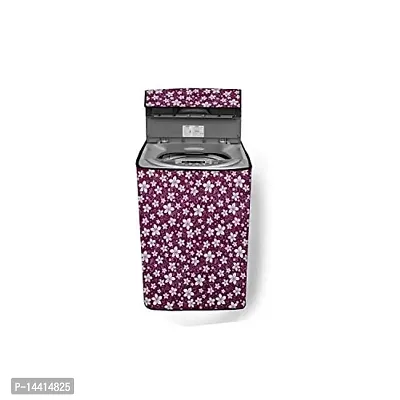 Stylista Washing Machine Cover Compatible for AmazonBasics 7 kg Fully Automatic Top Load Washing Machine Floral Pattern Purple